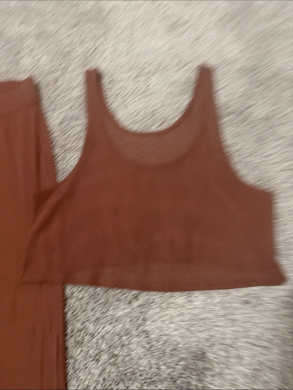 ALO Yoga Striped Mesh Tropical Nights Tank & Flare Pant in chestnut - Picture 6 of 10